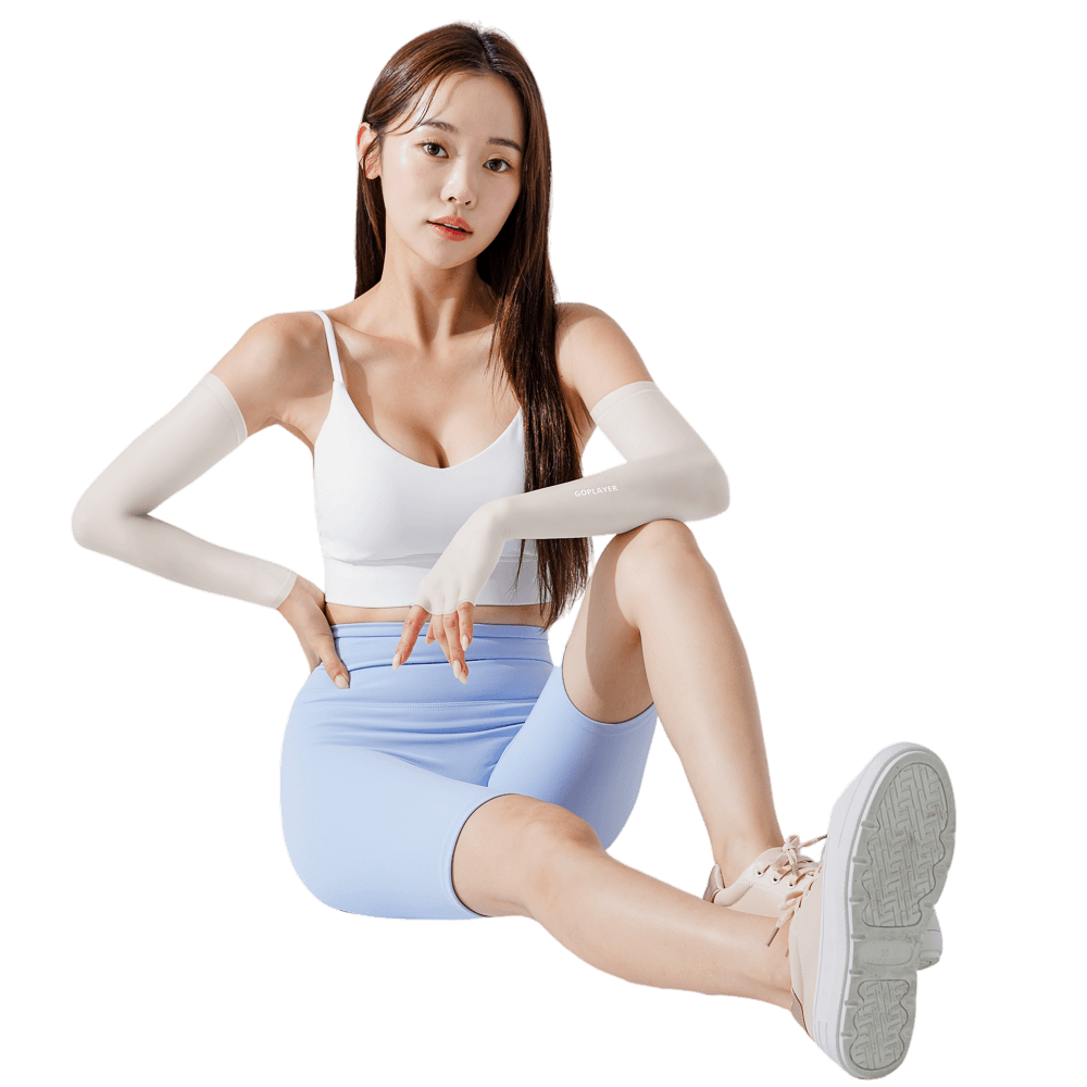 GoPlayer女涼感防曬袖套(白)