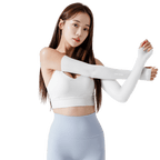 GoPlayer女涼感防曬袖套(白)