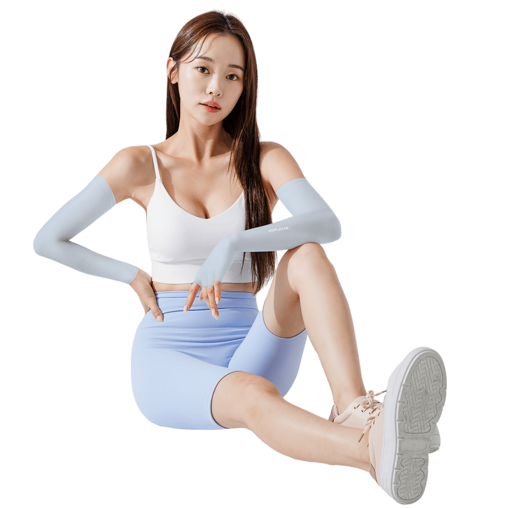 GoPlayer女涼感防曬袖套(淺藍)