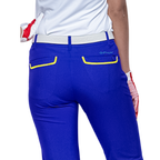 GoPlayer Women's Elastic Waist Quick-Drying Golf Pants (Colorful Blue)