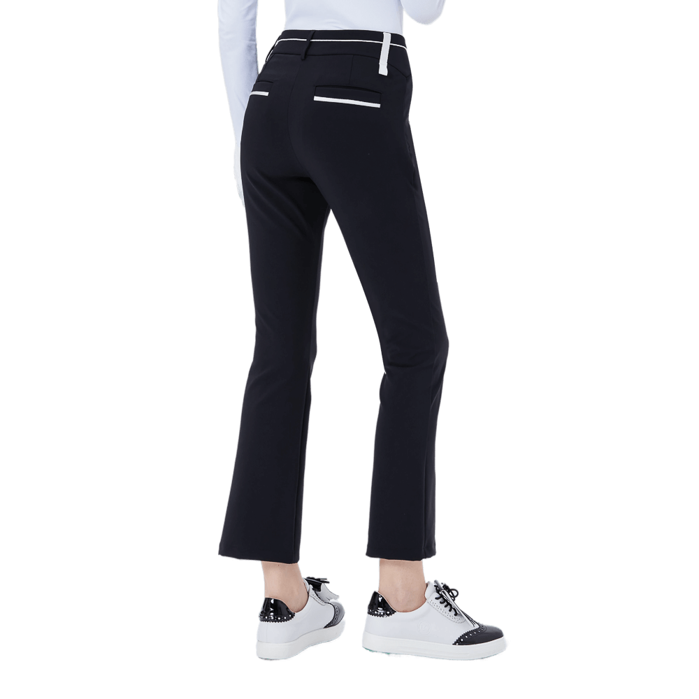 GoPlayer レディース ハイウエスト エラスティック ゴルフ パンツ (ブラック)