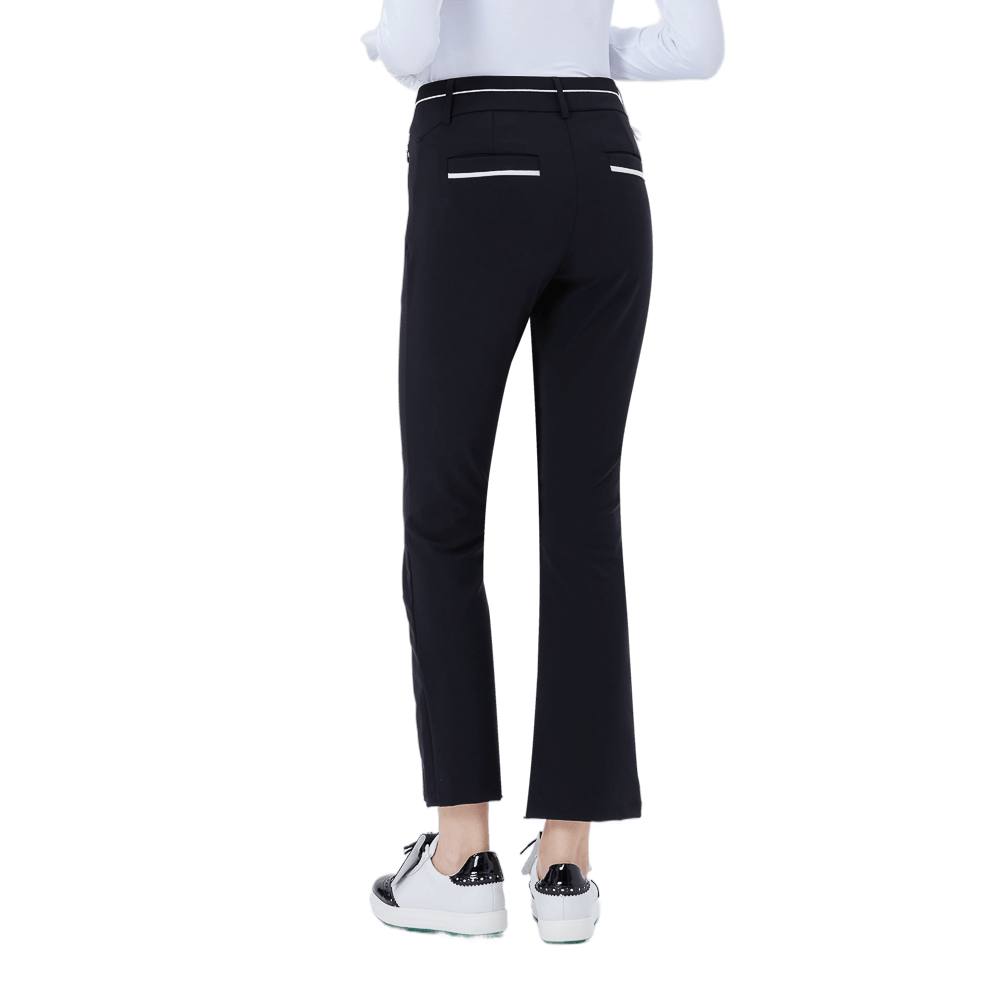 GoPlayer レディース ハイウエスト エラスティック ゴルフ パンツ (ブラック)