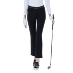 GoPlayer レディース ハイウエスト エラスティック ゴルフ パンツ (ブラック)