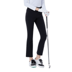 GoPlayer レディース ハイウエスト エラスティック ゴルフ パンツ (ブラック)