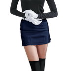 GoPlayer女彈性腰高爾夫褲裙(藏青)