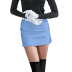 GoPlayer女彈性腰高爾夫褲裙(淺藍)