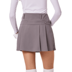GoPlayer Women's Golf Elastic Waist Pleated Skirt (Gray)