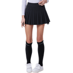 GoPlayer女彈性高腰百褶裙(黑)