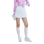 GoPlayer女高爾夫假兩件式百褶褲裙(白)