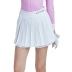 GoPlayer女高爾夫假兩件式百褶褲裙(白)