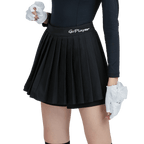 GoPlayer Women's Golf Fake Two-Piece Pleated Pants Skirt (Black)
