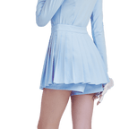 GoPlayer女高爾夫假兩件式百褶褲裙(淺藍)