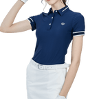 GoPlayer女輕薄超彈短袖上衣(深藍)