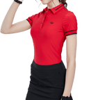 GoPlayer女輕薄超彈短袖上衣(紅)