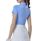 GoPlayer女彈性透氣短袖上衣(淡藍)
