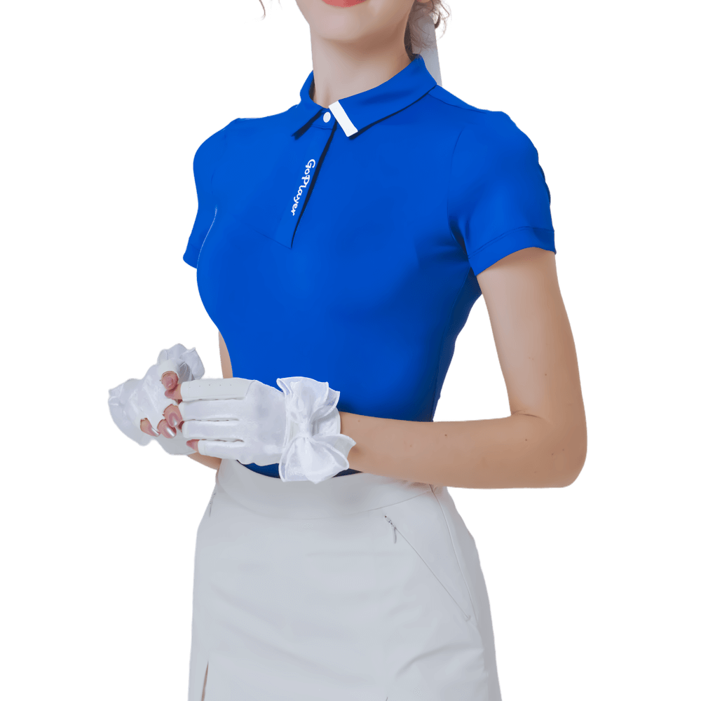 GoPlayer女彈性透氣短袖上衣(寶藍)