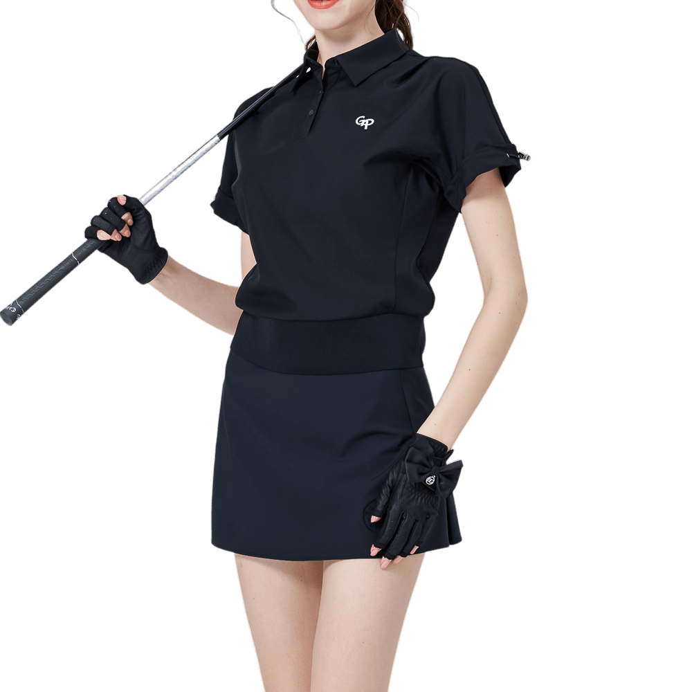 GoPlayer レディース ルーズフィット 半袖トップス (ブラック)