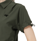 GoPlayer レディース ルーズフィット 半袖トップス (ミリタリーグリーン)