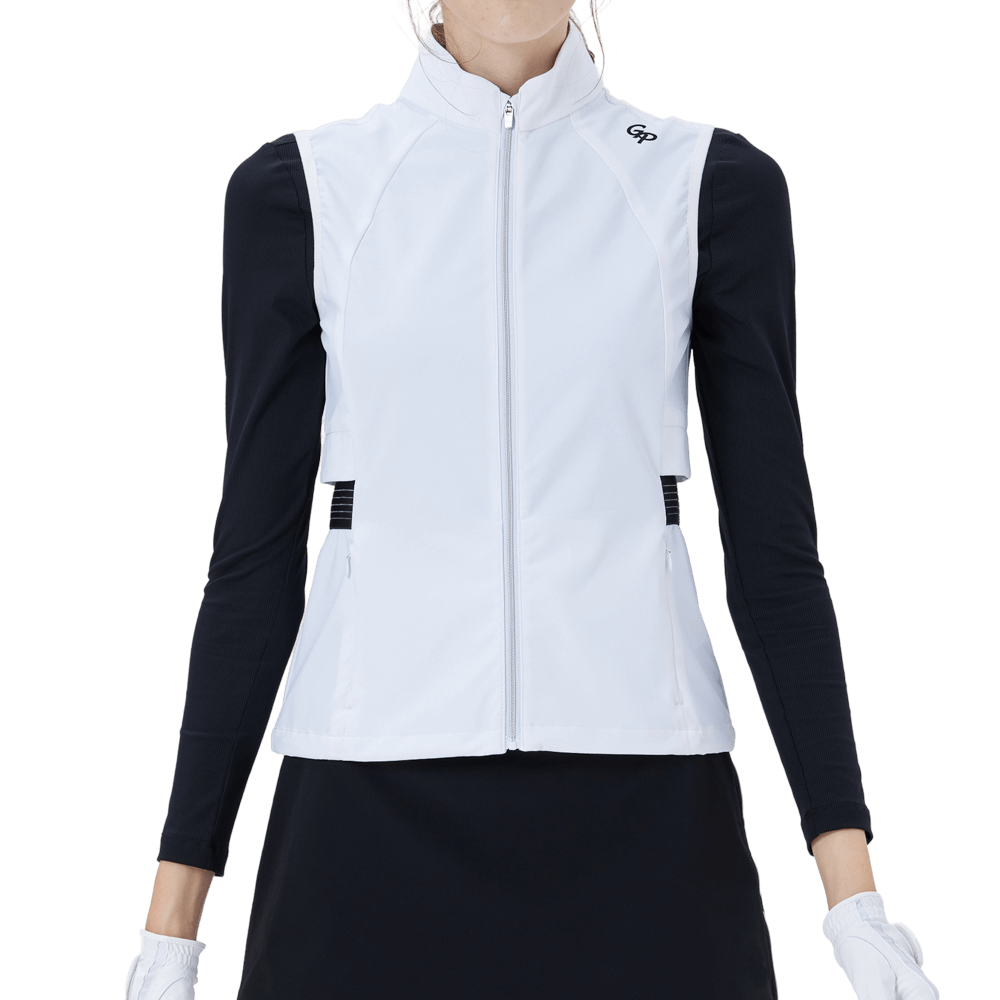 GoPlayer女高爾夫防潑水運動背心(白)