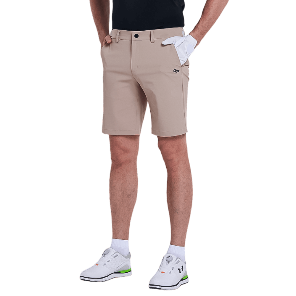 GoPlayer男沖孔彈性高爾夫短褲(卡其)2025