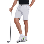 GoPlayer男彈性腰高爾夫短褲(白)