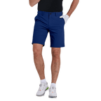 GoPlayer男彈性腰高爾夫短褲(灰藍)