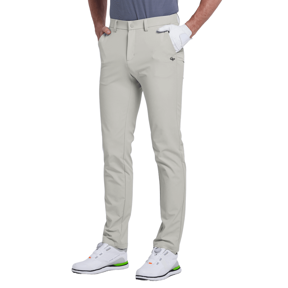 GoPlayer男吸濕排汗高爾夫長褲(淺灰)2025