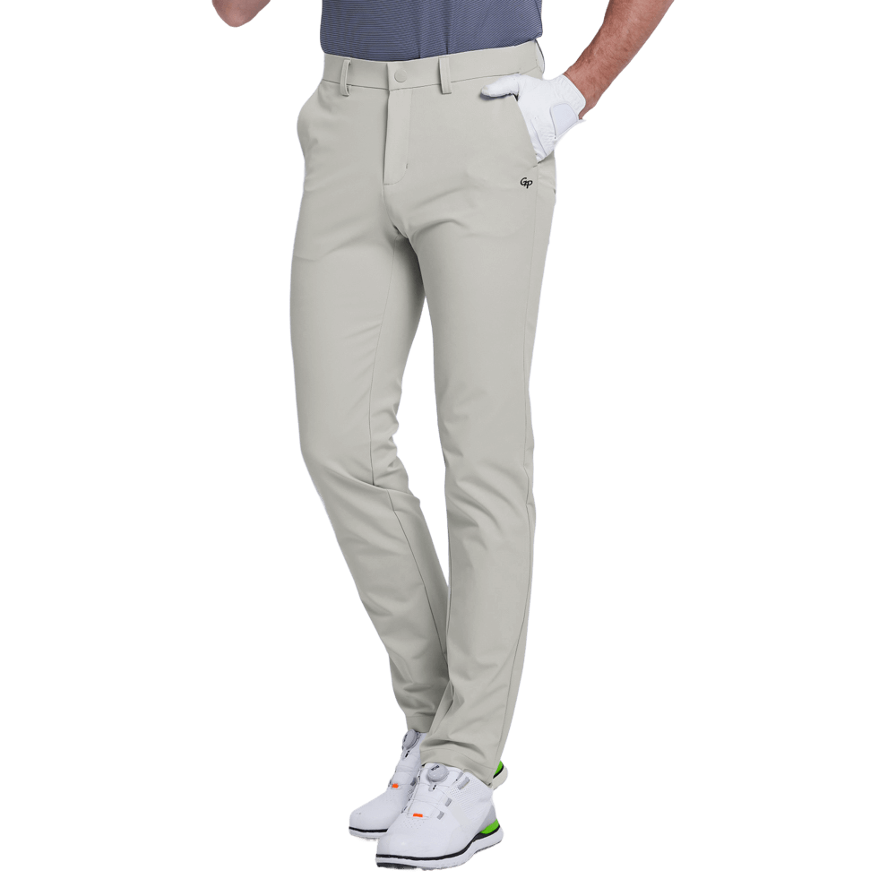 GoPlayer男吸濕排汗高爾夫長褲(淺灰)2025