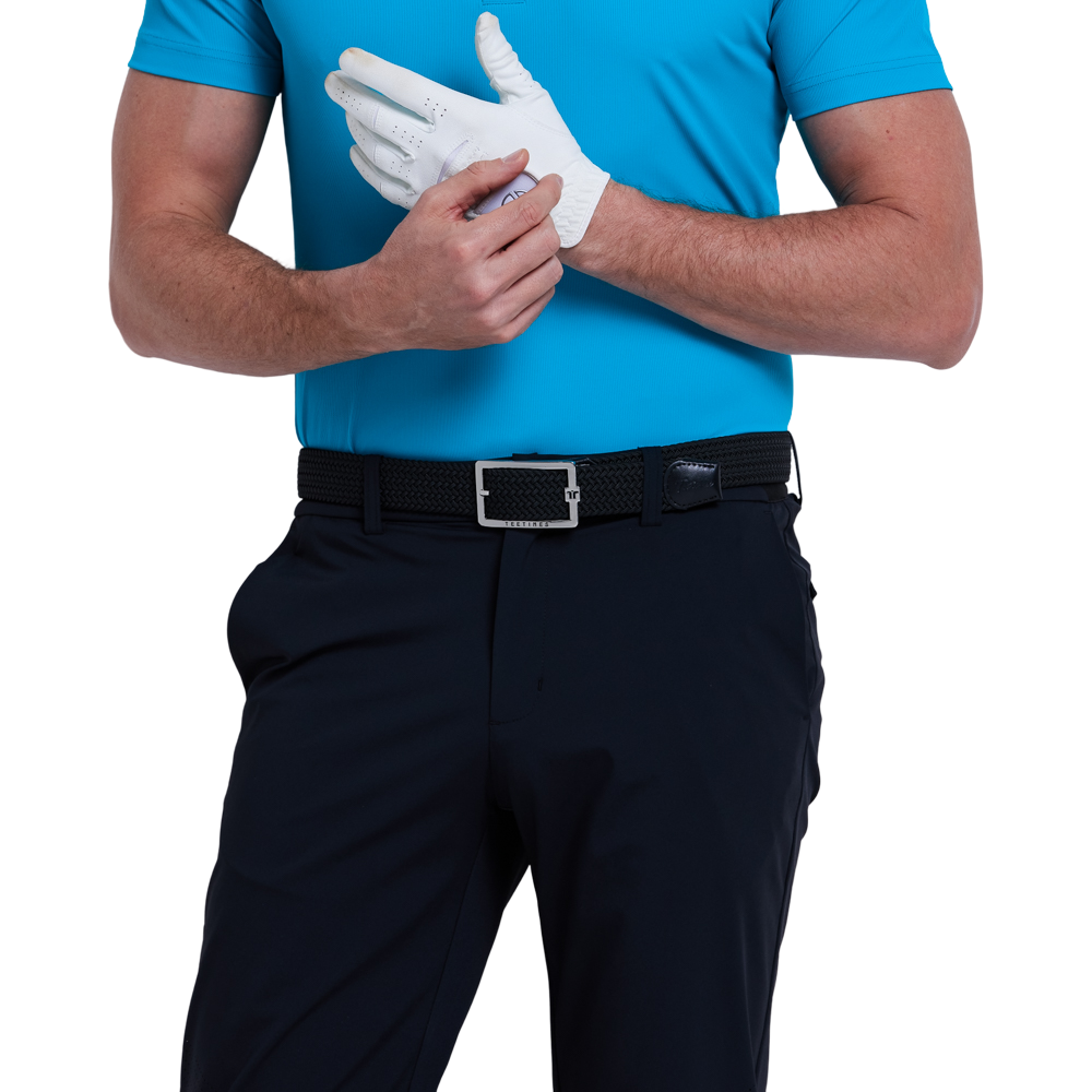 GoPlayer男彈性腰冲孔高爾夫長褲(黑)