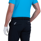 GoPlayer男彈性腰冲孔高爾夫長褲(黑)