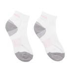 GoPlayer Women's Bamboo Charcoal Ankle Sports Socks (White Pink)
