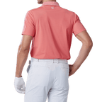 GoPlayer Men's Elastic Quick Dry Short Sleeve Top (Striped Collar Orange)