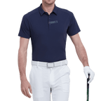 GoPlayer Men's Lightweight Super Elastic Short Sleeve Top (Navy Blue)
