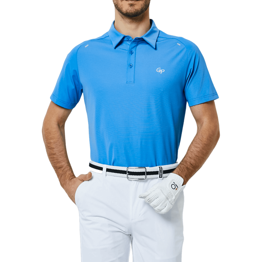 GoPlayer Men's Lightweight Super Elastic Short Sleeve Top (Color Blue)