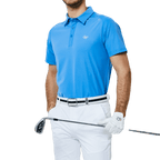 GoPlayer Men's Lightweight Super Elastic Short Sleeve Top (Color Blue)
