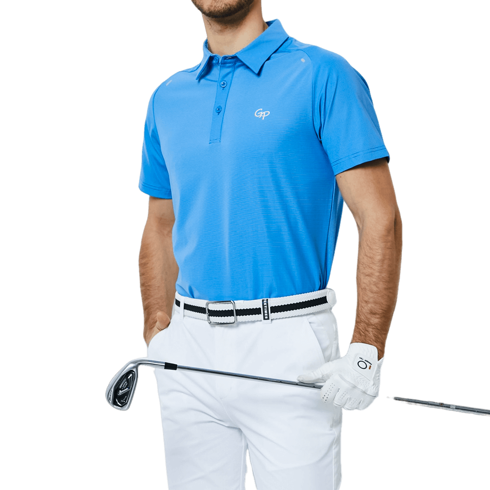GoPlayer Men's Lightweight Super Elastic Short Sleeve Top (Color Blue)