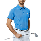 GoPlayer Men's Lightweight Super Elastic Short Sleeve Top (Color Blue)