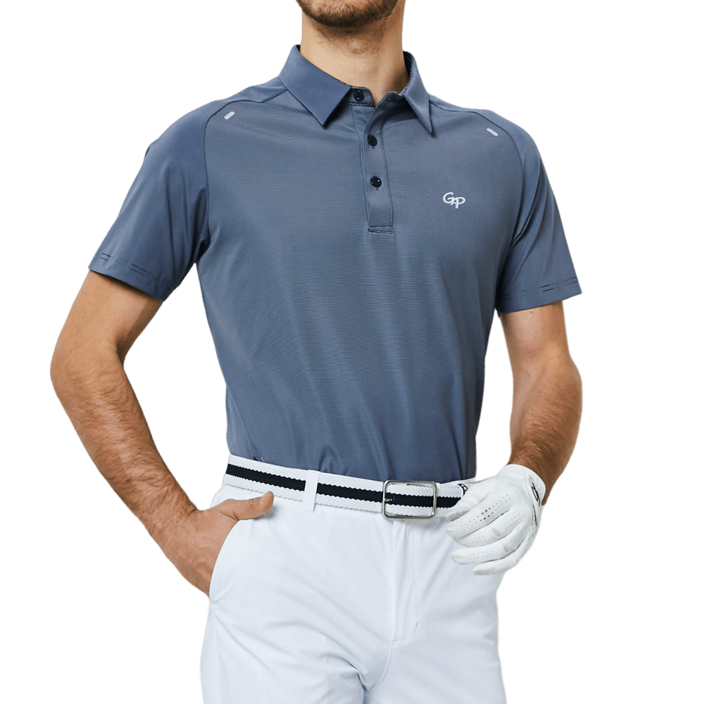 GoPlayer Men's Lightweight Super Elastic Short Sleeve Top (Grey)