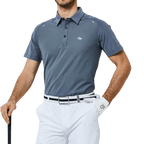 GoPlayer Men's Lightweight Super Elastic Short Sleeve Top (Grey)