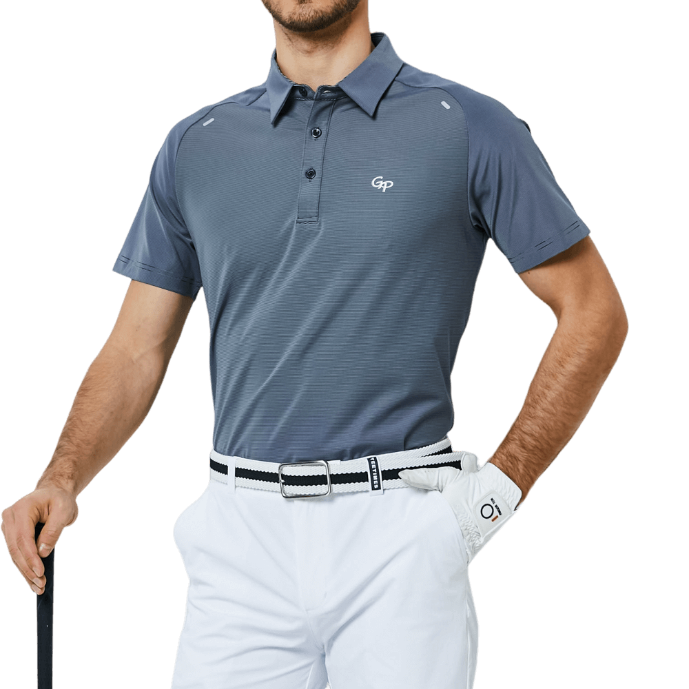 GoPlayer Men's Lightweight Super Elastic Short Sleeve Top (Grey)