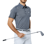 GoPlayer Men's Lightweight Super Elastic Short Sleeve Top (Grey)