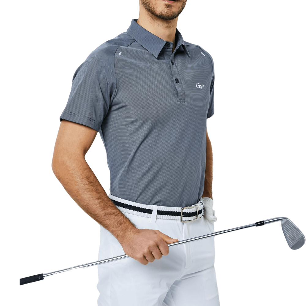GoPlayer Men's Lightweight Super Elastic Short Sleeve Top (Grey)