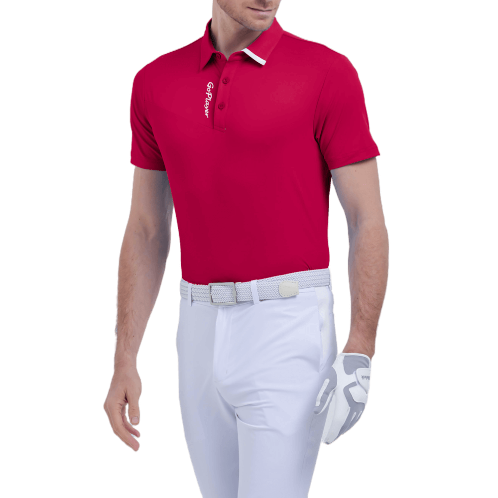 GoPlayer男彈性透氣短袖上衣(紅)