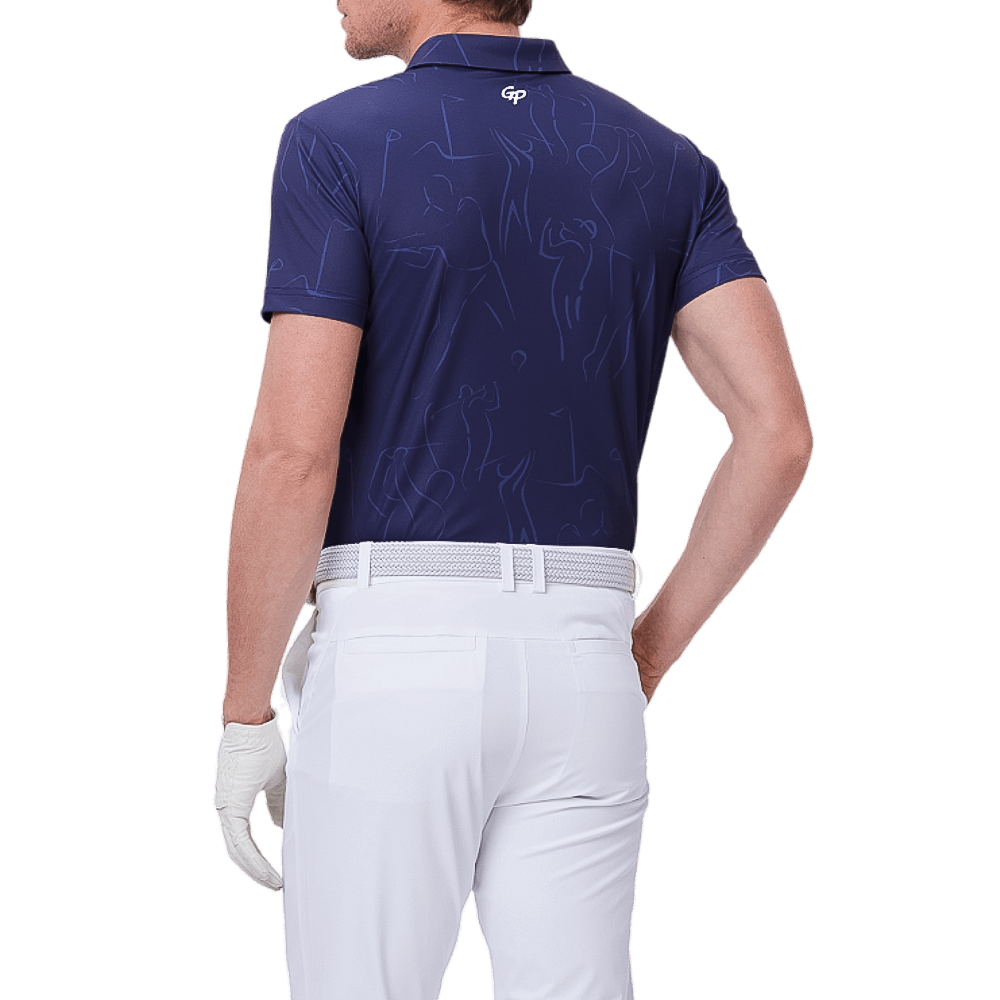 GoPlayer男短袖印花上衣(藏青)