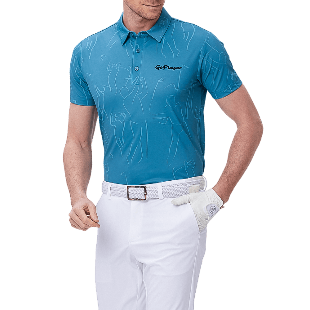 GoPlayer男短袖印花上衣(湖綠)