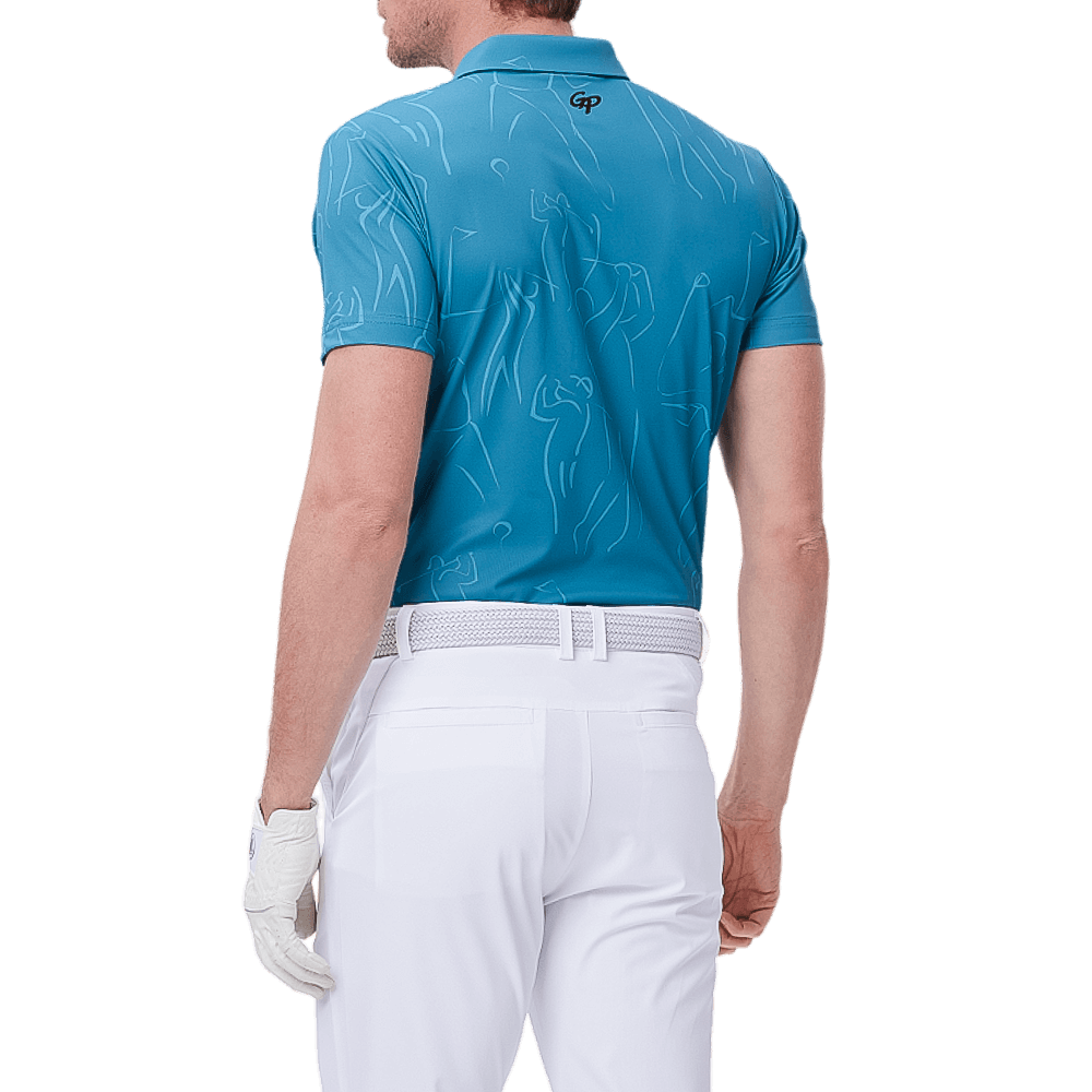 GoPlayer男短袖印花上衣(湖綠)