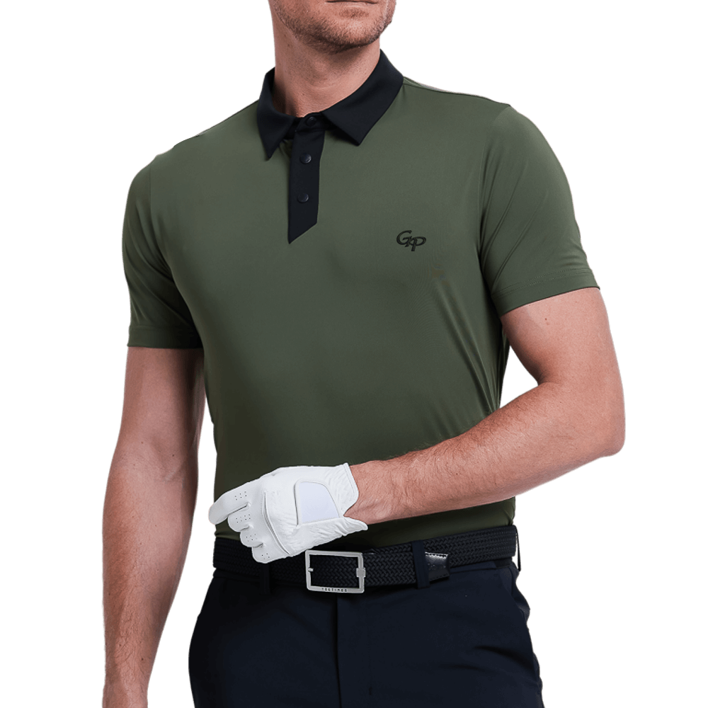 GoPlayer男輕薄透氣短袖上衣(軍綠)