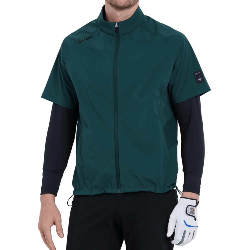 GoPlayer男高爾夫短袖運動背心(暗綠)