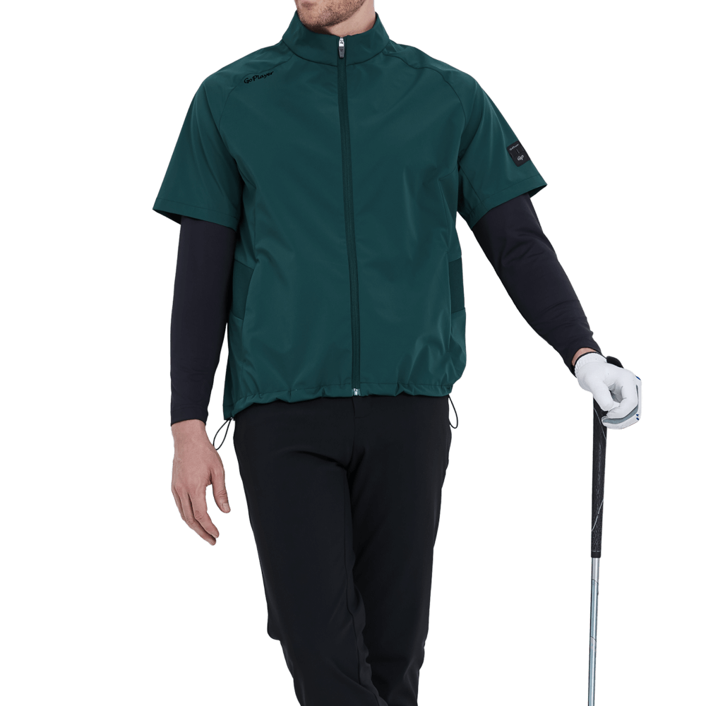 GoPlayer男高爾夫短袖運動背心(暗綠)