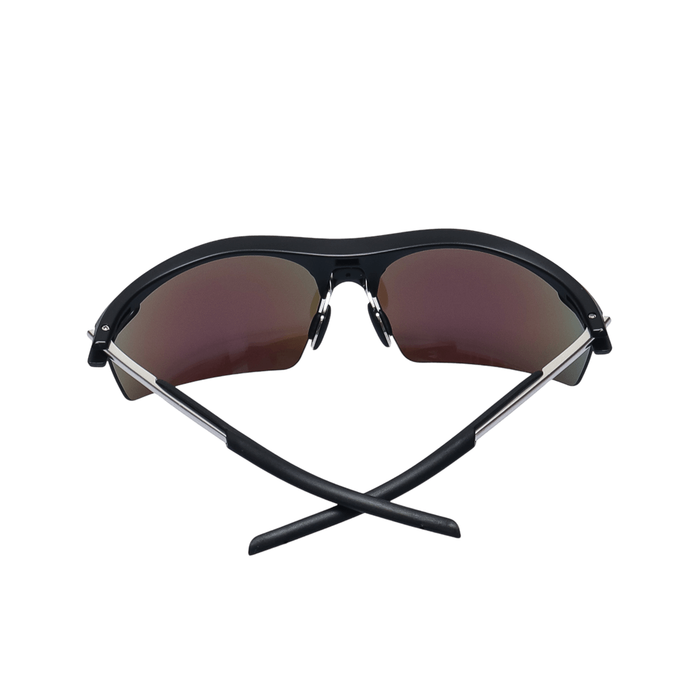 GoPlayer輕量太陽眼鏡(砂黑框鍍白藍片)